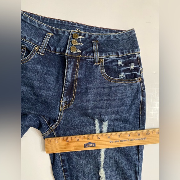 BoomBoom Jeans Women’s Blue High Rise Skinny Stretch Denim Distressed 5/27 - Picture 6 of 15